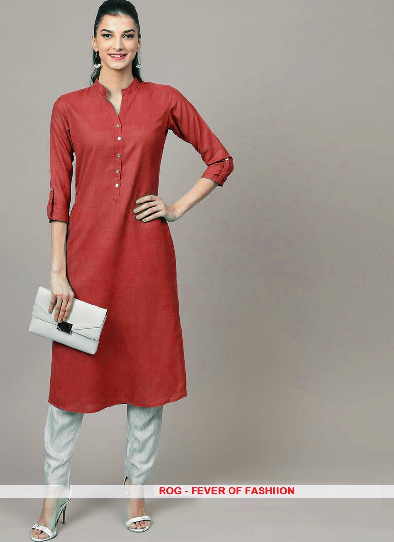 Grey Party Wear Embroidered Cotton Kurti Pant Set With Dupatta